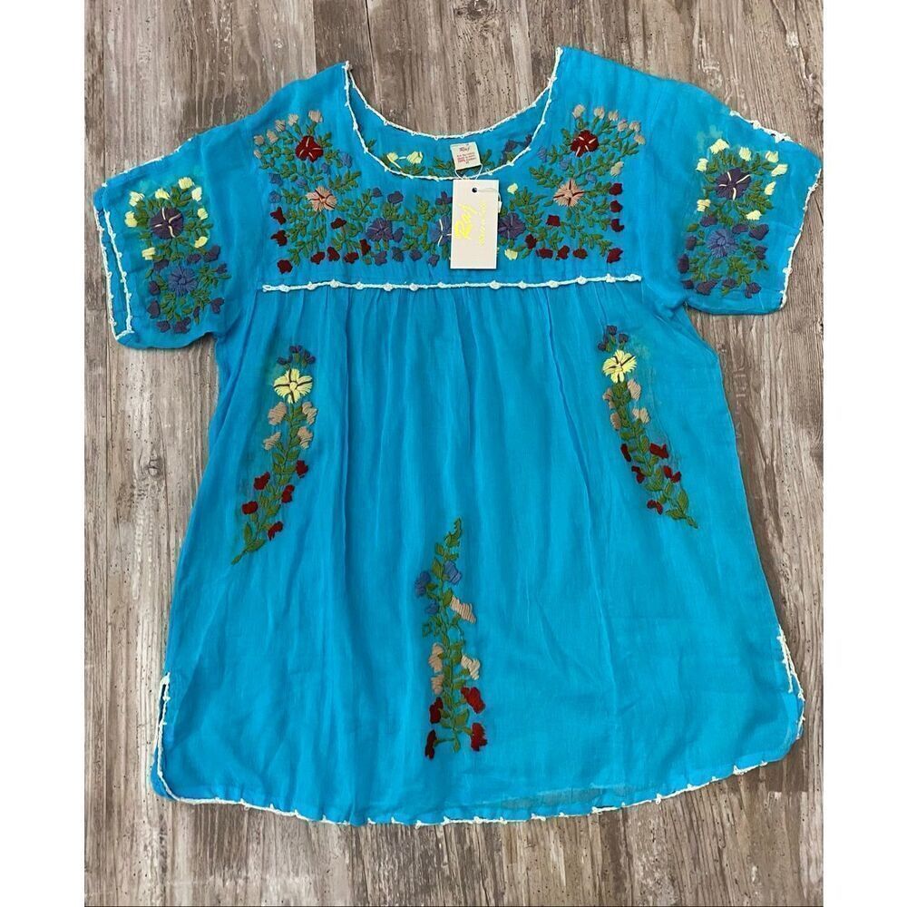 Raj Embroidered Boho Tunic Shirt Sz Medium